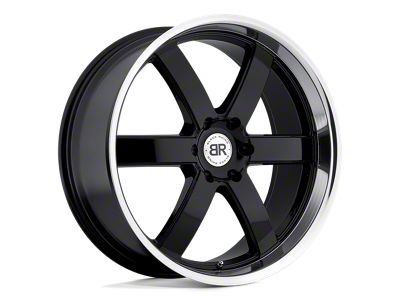 Black Rhino Pondora Gloss Black with Machine Ring Wheel; 20x8.5; 30mm Offset; 6x135mm Bolt Pattern; 87.10mm Hub Bore