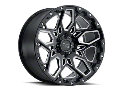Black Rhino Shrapnel Gloss Black with Milled Spokes Wheel; 17x9.5; 12mm Offset; 6x135mm Bolt Pattern; 87.10mm Hub Bore