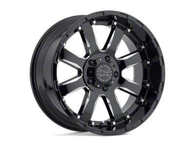 Black Rhino Sierra Gloss Black Milled Wheel; 17x9; 12mm Offset
