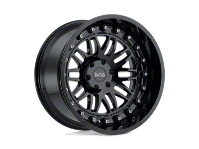 Black Rhino Fury Gloss Black Wheel; 20x9.5; -18mm Offset; 5x127mm Bolt Pattern; 71.50mm Hub Bore