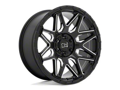 Black Rhino Shockwave Gloss Black Milled Wheel; 20x9.5; 12mm Offset; 6x139.7mm Bolt Pattern; 112.10mm Hub Bore
