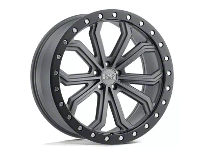 Black Rhino Trabuco Matte Gunmetal with Black Ring and Silver Bolts Wheel; 20x10; 30mm Offset