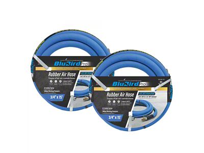 BluBird 3/4-Inch Male-NPT Rubber Air Hose; 3/4-Inch x 15-Foot; -2-Pack