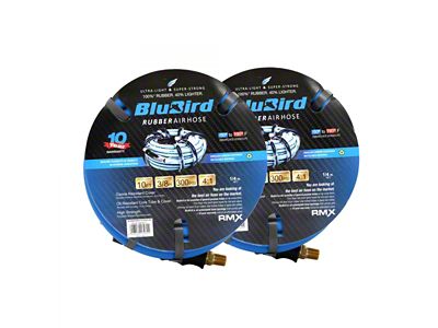 BluBird 3/8-Inch Male-NPT Rubber Air Hose; 3/8-Inch x 10-Foot; 2-Pack