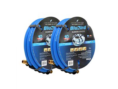 BluBird 3/8-Inch Male-NPT Rubber Air Hose; 3/8-Inch x 15-Foot; 2-Pack