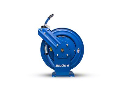 BluBird Dual Arm Air Hose Reel with 3/4-Inch x 50-Foot Rubber Hose