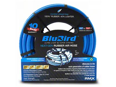 BluBird Rubber Air Hose Assembly; 1/4-Inch x 25-Foot