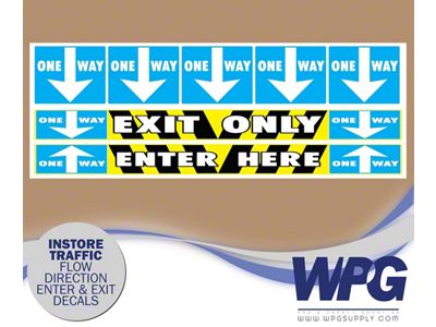 Race Sport Lighting BLUE Enter & Exit Decal Kit with Direction Flow Arrows Retail Store Kit - SD9A1E1E