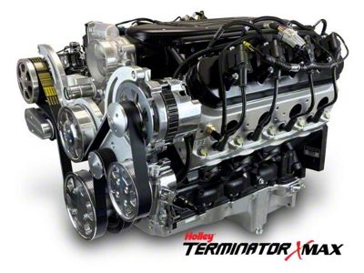 BluePrint Engines Pro Series GM LS 376 C.I. 510 HP Deluxe Dressed Crate Engine with Holley Terminator X EFI System and Polished Pulley Kit