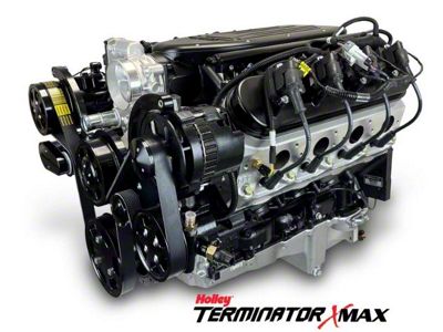 BluePrint Engines Pro Series GM LS 376 C.I. 510 HP Deluxe Dressed Crate Engine with Holley Terminator X EFI System and Black Pulley Kit
