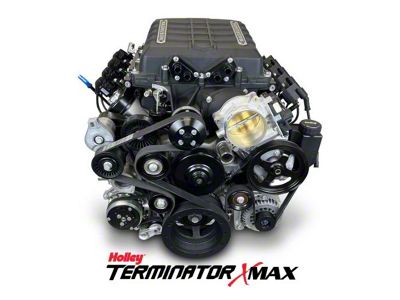 BluePrint Engines Pro Series GM LS 427 C.I. 830 HP Deluxe Dressed Crate Engine with Holley Terminator X EFI System and Black Pulley Kit