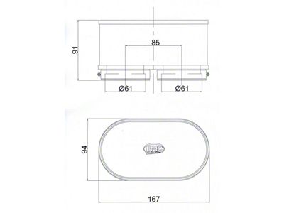 BMC Twin Air Carburetor Filter - 61mm x 2 ID - FM3092