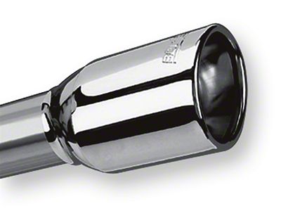 Borla Universal Polished Tip Single Oval Rolled Angle-Cut w/Clamp inlet - 20153