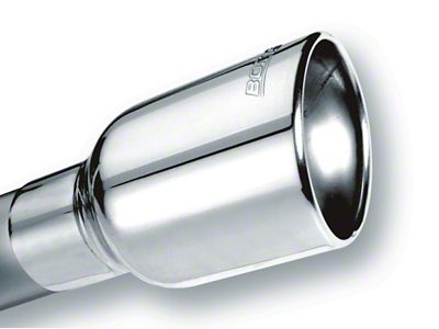 Borla Universal Polished Tip Single Oval Rolled Angle-Cut w/Clamp inlet - 20155