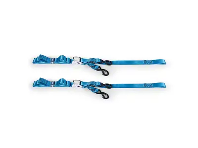 Borne Off-Road Cam Buckle Tie-Down Kit; 2-Pack; Blue