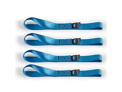 Borne Off-Road Soft Loop Tie-Down Straps; 4-Pack; Black