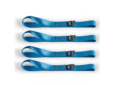 Borne Off-Road Soft Loop Tie-Down Straps; 4-Pack; Blue