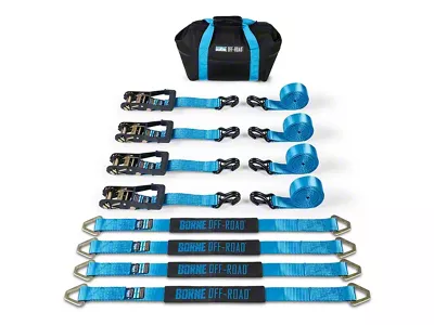 Borne Off-Road Vehicle Ratchet Tie-Down Kit; Blue
