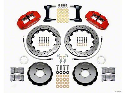 Wilwood Narrow Superlite 6R Front Hat Kit 12.88in Drill Red - 140-12870-DR