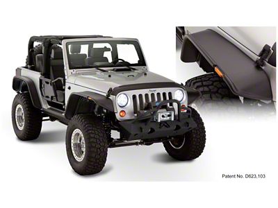 Bushwacker 07-18 Jeep Wrangler Flat Style Flares 4pc Fits 2-Door - 10919-07