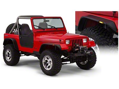 Bushwacker 87-95 Jeep Wrangler Flat Style Flares 4pc Excludes Renegade - 10924-07
