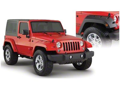 Bushwacker 07-18 Jeep Wrangler Pocket Style Flares 2pc - Black - 10077-02