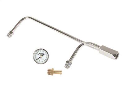 Mr. Gasket Chrome Plated Fuel Lines With Fuel Pressure Gauge - 1558