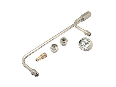 Mr. Gasket Chrome Plated Fuel Lines With Fuel Pressure Gauge - 1559