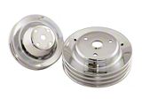Mr. Gasket Chrome Plated Pulley Set; Double Upper; Triple Lower; Long Water Pump; - 4963