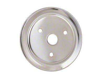 Mr. Gasket Chrome Plated Steel Crankshaft Pulley; Single Groove; Short Water Pump; - 4972