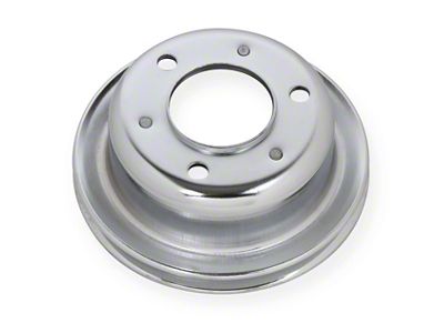 Mr. Gasket Chrome Plated Steel Crankshaft Pulley; Single Groove; Small Block Ford; - 8827