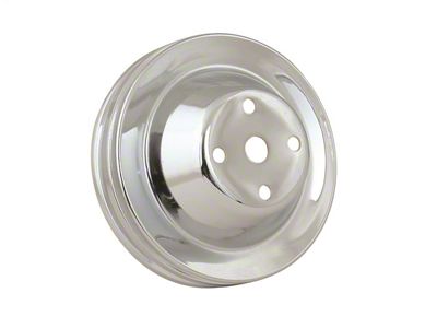 Mr. Gasket Chrome Plated Steel Water Pump Pulley; Designed For Dual V Belts; - 4975