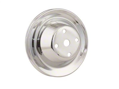 Mr. Gasket Chrome Plated Steel Water Pump Pulley; Small Block; Long Water Pump; - 4974