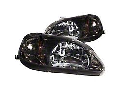 Crystal Headlights; Gunmetal Housing; Clear Lens (99-00 Civic)