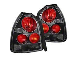 Euro Tail Lights; Black Housing; Clear Lens (96-00 Civic CX, DX)
