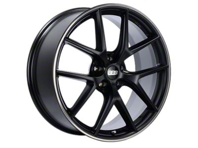 BBS CI-R Satin Black with Polished Rim Protector Wheel; 19x8.5; 36mm Offset; 5x114.3mm Bolt Pattern; 82mm Hub Bore