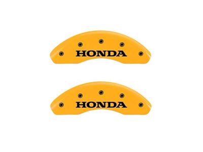 MGP 2 Caliper Covers Engraved Front Yellow Finish Black - Civic - 20143FHONYL