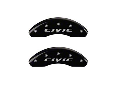 MGP Front set 2 Caliper Covers Engraved Front 2015/Civic Black - 20143FCIVBK