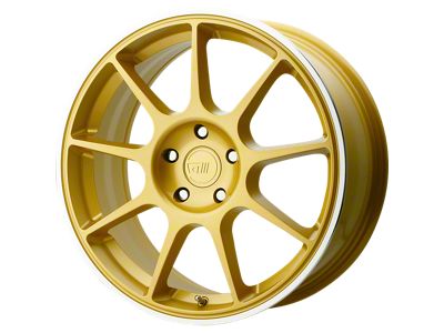Motegi MR138 Gold with Machined Lip Wheel; 19x8.5; 45mm Offset; 5x114.3mm Bolt Pattern; 72.56mm Hub Bore