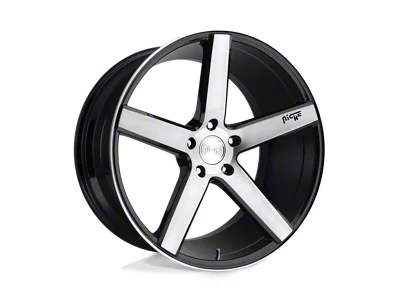Niche Milan Gloss Black Brushed 4-Wheel Kit; 19x8.5; 35mm Offset; 5x114.3mm Bolt Pattern; 72.56mm Hub Bore