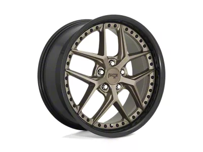 Niche Vice Matte Bronze with Black Bead Ring 4-Wheel Kit; 19x8.5; 35mm Offset; 5x114.3mm Bolt Pattern; 72.56mm Hub Bore