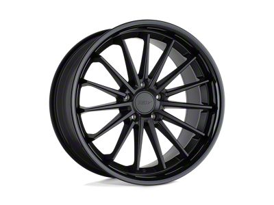 TSW Marina Matte Black with Gloss Black Lip 4-Wheel Kit; 18x8.5; 40mm Offset; 5x114.3mm Bolt Pattern; 76.10mm Hub Bore