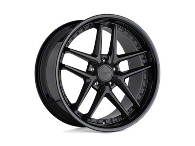 TSW Premio Matte Black with Gloss Black Lip Wheel; 19x9.5; 40mm Offset; 5x120mm Bolt Pattern; 76.10mm Hub Bore