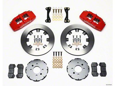 Wilwood Dynapro 6 Front Hat Kit 12.19in Red 90-99 Civic - 140-10736-R
