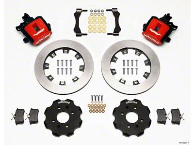 Wilwood Combination Parking Brake Rear Kit 12.19in Red (92-00 Civic EX, Si)