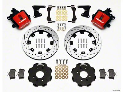 Wilwood Combination Parking Brake Rear Kit 12.19in Drilled Red Civic - 140-10211-DR