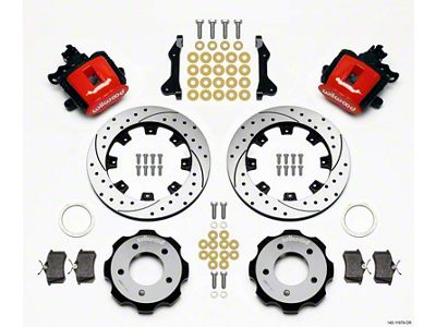 Wilwood Combination Parking Brake Rear Kit 12.19in Drilled Red 2006-Up Civic - 140-11979-DR