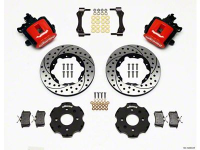 Wilwood Combination Parking Brake Rear Kit 11.00in Drilled Red (92-00 Civic EX, Si)