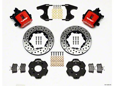 Wilwood Combination Parking Brake Rear Kit 11.00in Drilled Red Civic - 140-10208-DR
