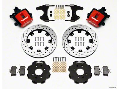 Wilwood Combination Parking Brake Rear Kit 12.19in Drilled Red Civic - 140-10209-DR